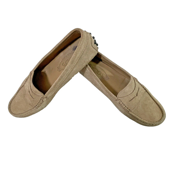 Tod's Gommino Suede Driving Loafers in Light Tobacco Sz EU 36.5 - Picture 2 of 9